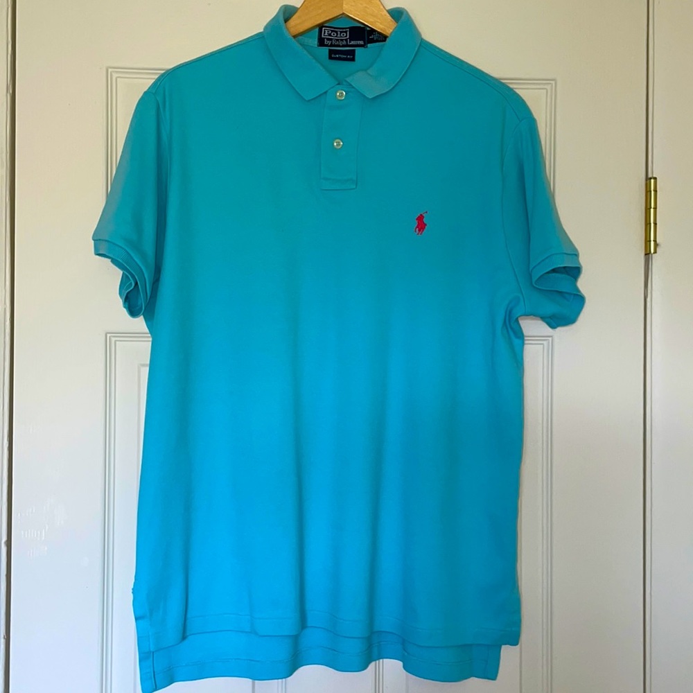 Polo by Ralph Lauren custom fit L ocean blue polo